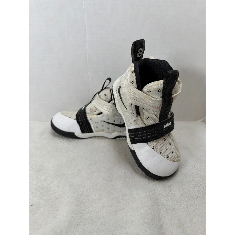 Nike Lebron Soldier 10 Toddler Basketball‎ Shoes Size 7C White Black 845123-100